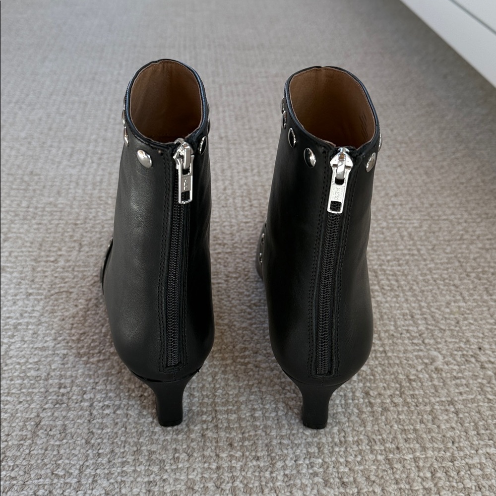 Madewell Black Studded Leather Ankle Boots - Picture 3 of 7